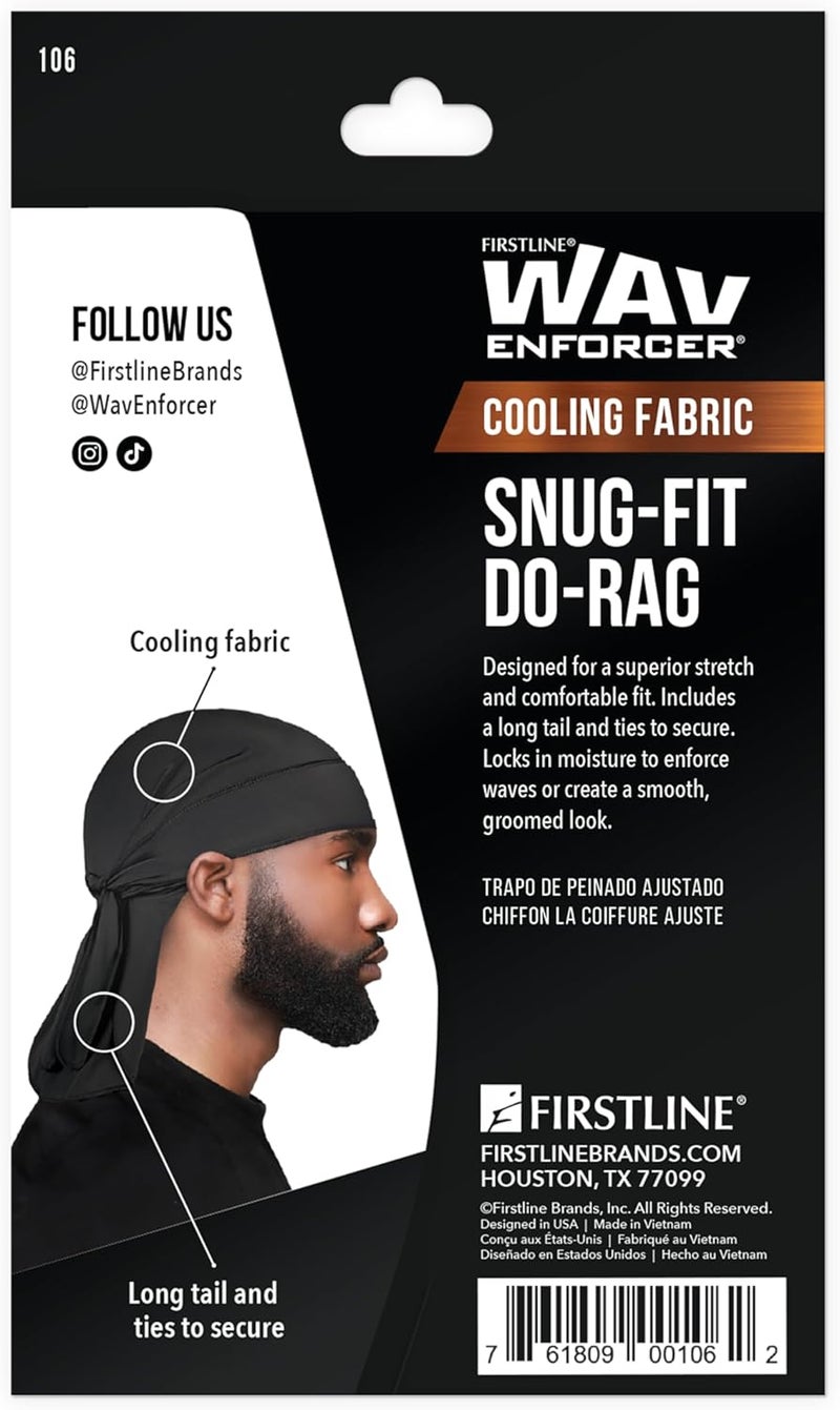 Wav Enforcer Snug Fit Do-Rag - Cooling Fabric with Long Tail & Ties - Image 2